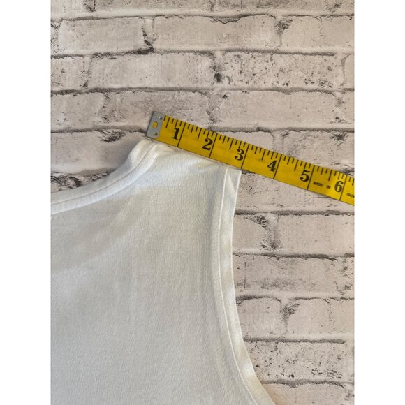 Adrienne Vittadini Womens White Sleeveless Tank Top Size Large Lightweight Cotto - Picture 8 of 10